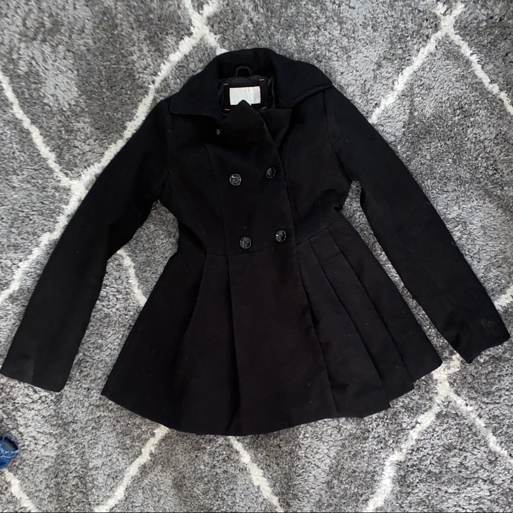 Black pea coat jacket